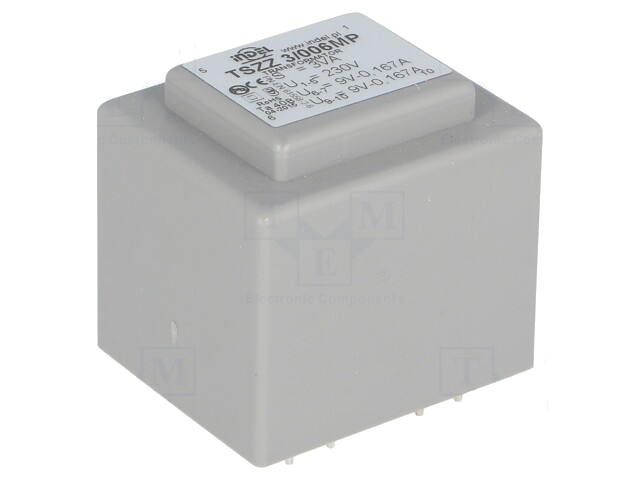 Transformator: ingegoten; 3VA; 230VAC; 9V; 9V; 160mA; 160mA; PCB Transformator: ingegoten; 3VA; 230VAC; 9V; 9V; 160mA; 160mA; PCB